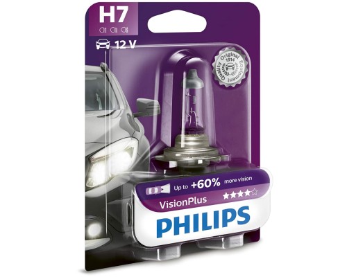 Лампа галогенная H7 55W 12V PHILIPS VisionPlus