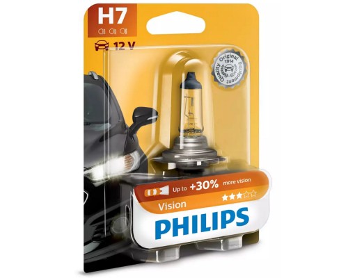 Лампа галогенная H7 55W 12V PHILIPS Vision блистер